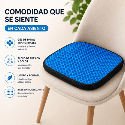 Cojín de gel viscoelástico con forma de panal