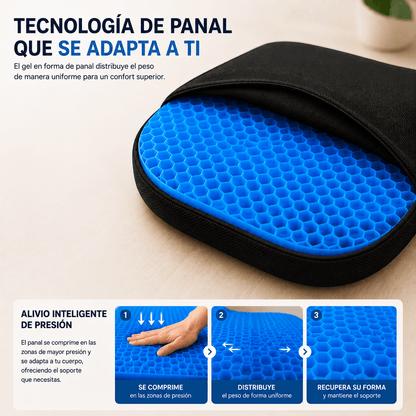 Cojín de gel viscoelástico con forma de panal