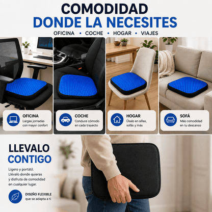 Cojín de gel viscoelástico con forma de panal