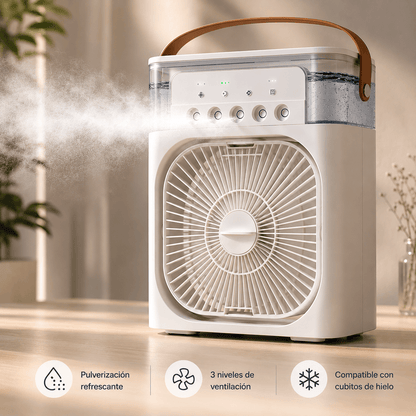 Ventilador Climatizador con Pulverizador Portátil