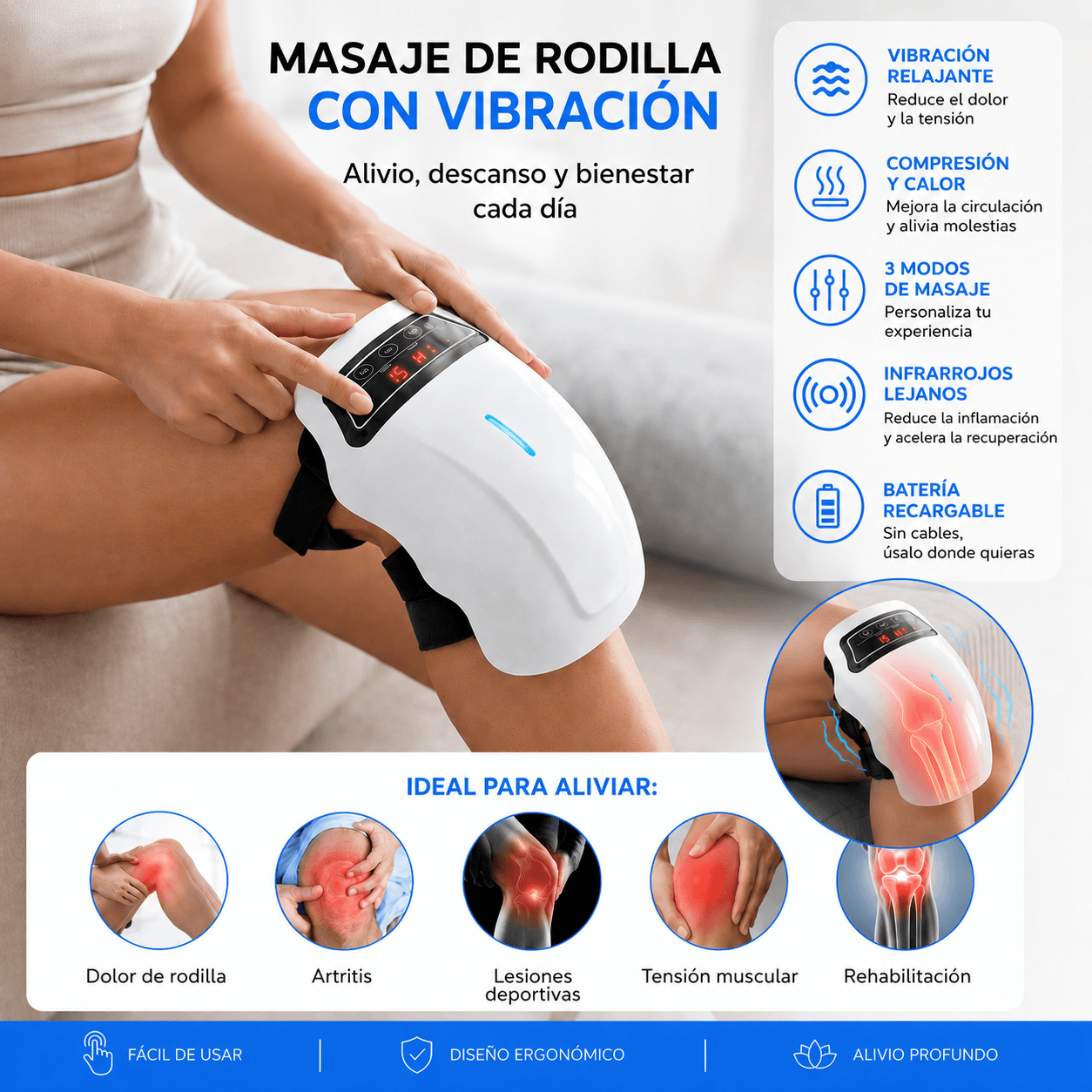 Masajeador de Rodillas con Vibración